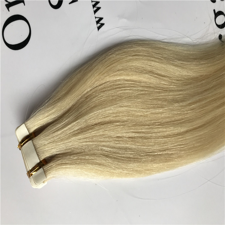 Platinum blonde tape in hair extension H33
